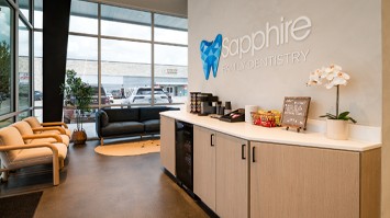 Modern waiting room & exams room amenities