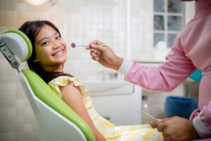 Patient receiving preventive dental care at a dentist office in Katy TX